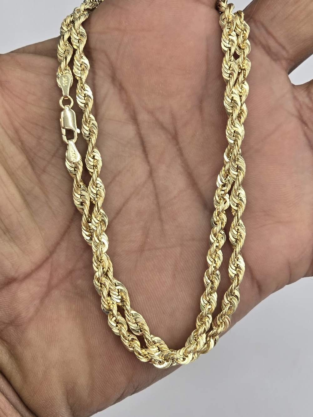 10k Real Gold Rope Chain 4mm 22 Inch - Picture 2 of 9